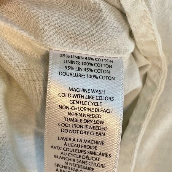 Beach Lunch Lounge Linen Zena Striped Shirt Dress Sz S Sleeveless Blue Lined - Picture 13 of 15